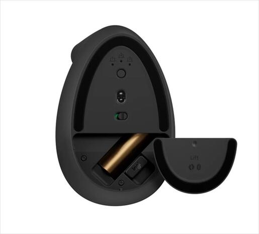 MOUSE WIRELESS LOGITECH LIFT (LEFT) VERTICAL ERGONOMIC OPTICAL w/ Bluetooth Logi Bolt, Graphite, 910-006474