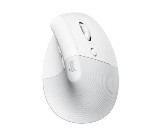 MOUSE WIRELESS LOGITECH LIFT VERTICAL ERGONOMIC OPTICAL w/ Bluetooth Logi Bolt, Off-White, 910-006475