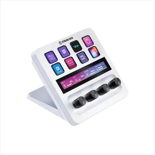 STREAM DECK PLUS ELGATO, x8 LCD keys + LCD TOUCH PANEL + 4 x 360° ENCODERS WITH PUSH FUNCTION, WHITE, 10GBD9911