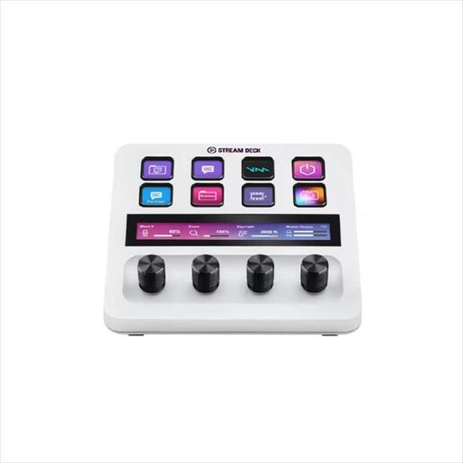 STREAM DECK PLUS ELGATO, x8 LCD keys + LCD TOUCH PANEL + 4 x 360° ENCODERS WITH PUSH FUNCTION, WHITE, 10GBD9911