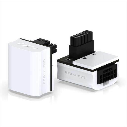 VGA POWER ADAPTER EZDIY-FAB 12VHPWR 600W RVS 90 DEGREES white