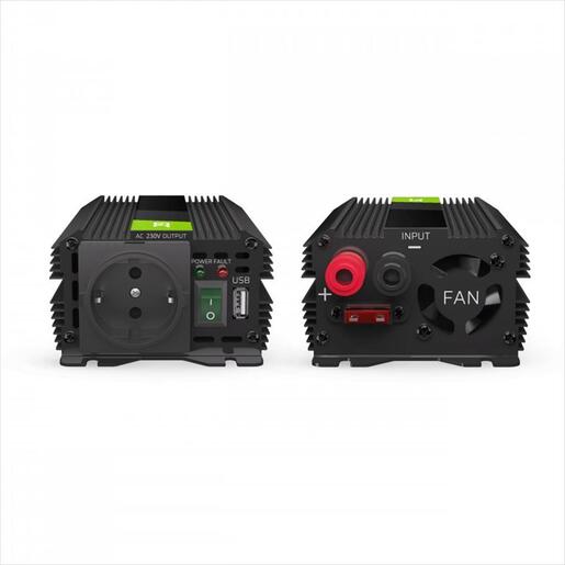 CAR POWER VOLTAGE CONVERTER GREEN CELL 12V>230V 300W/600W, w/USB ,INVGC01