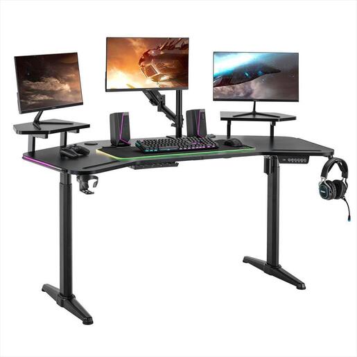 GAMING DESK NITRO CONCEPTS  NEMESIS RISE AND PLAY , BLACK, 4286472
