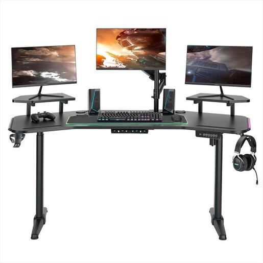 GAMING DESK NITRO CONCEPTS  NEMESIS RISE AND PLAY , BLACK, 4286472