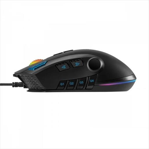 MOUSE WIRED NOXO, NIGHTMARE GAMING MOUSE, USB, DPI 5000, 12 PROGRAMMABLE BUTTONS, RGB ILLUMINATION, Black