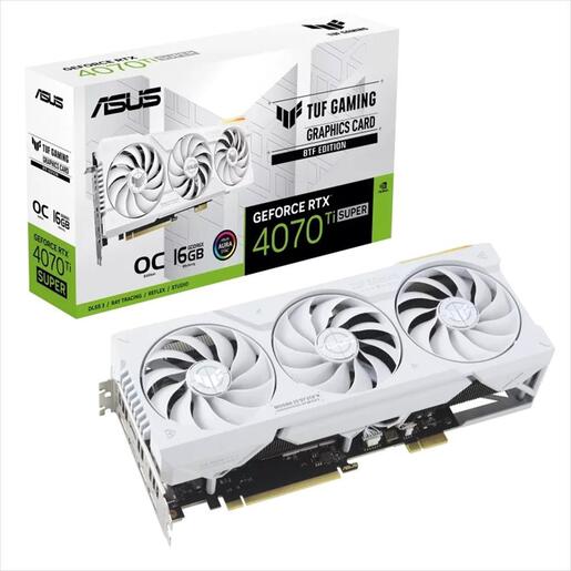 VGA ASUS RTX 4070 Ti SUPER BTF TUF WHITE OC EDITION 16GB GDDR6X, 2xHDMI, 3xDP