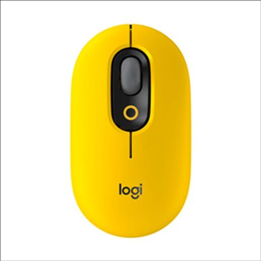 MOUSE WIRELESS LOGITECH POP MOUSE Blast Yellow, w/Emoji, only Bluetooth, Logi Bolt ready, 910-006546