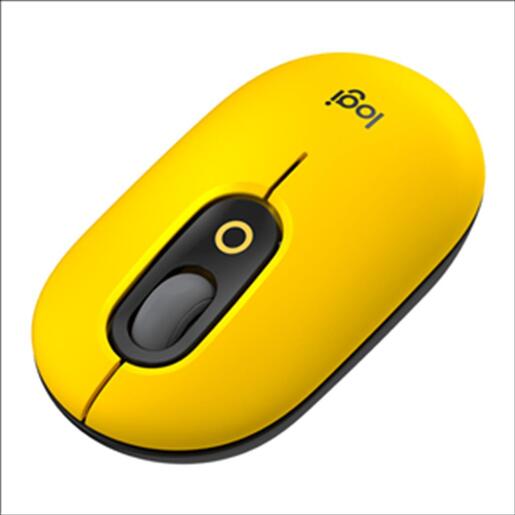 MOUSE WIRELESS LOGITECH POP MOUSE Blast Yellow, w/Emoji, only Bluetooth, Logi Bolt ready, 910-006546