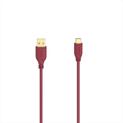 CABLES HAMA USB 2.0 AM - TYPE-C M FLEXI-SLIM RED 0.75m, 200636