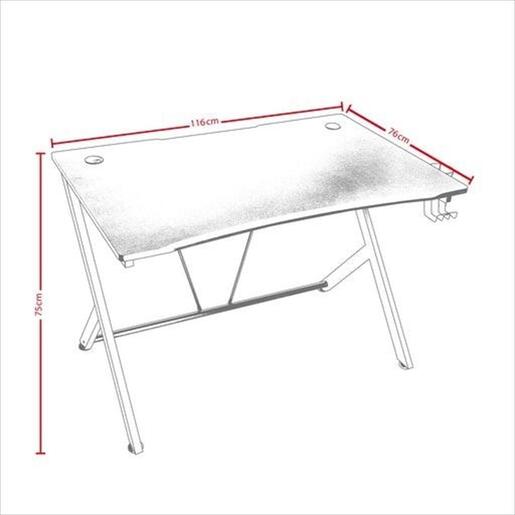 GAMING DESK NITRO CONCEPTS D12, BLACK/RED, GAGC-172