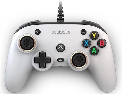 GAME PAD WIRED NACON PRO COMPACT (for PC, XBOX ONE, XBOX X/S SERIES), w/Headset jack, WHITE, NC7271