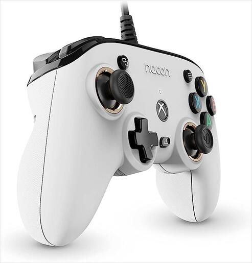 GAME PAD WIRED NACON PRO COMPACT (for PC, XBOX ONE, XBOX X/S SERIES), w/Headset jack, WHITE, NC7271