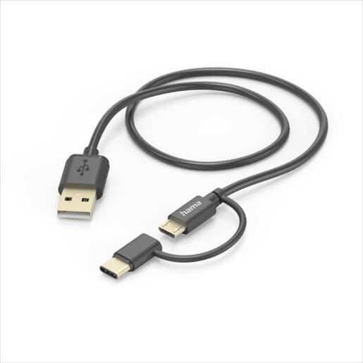 CABLES USB-A HAMA 2 in 1 micro USB, USB type-C, 201533