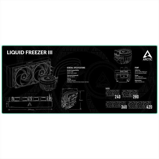 MOUSEPAD ARCTIC Liquid Freezer III BLACK, Micro-structured 400x900x3, AEMSE00001A