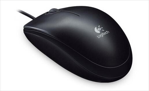 MOUSE WIRED USB LOGITECH B100 BLACK 910-003357