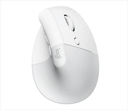 MOUSE WIRELESS LOGITECH LIFT VERTICAL ERGONOMIC OPTICAL w/ Bluetooth Logi Bolt, White, business, 910-006496