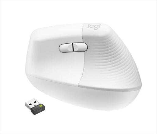 MOUSE WIRELESS LOGITECH LIFT VERTICAL ERGONOMIC OPTICAL w/ Bluetooth Logi Bolt, White, business, 910-006496