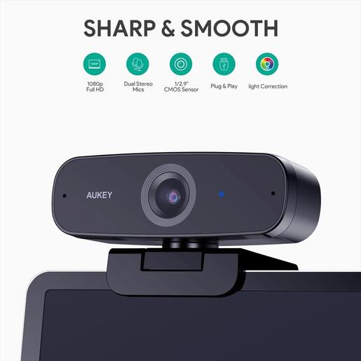 WEB CAMERA AUKEY PC-W3, Stream Series 1080p USB, 30 fps, 1/2,9"-CMOS Sensor black