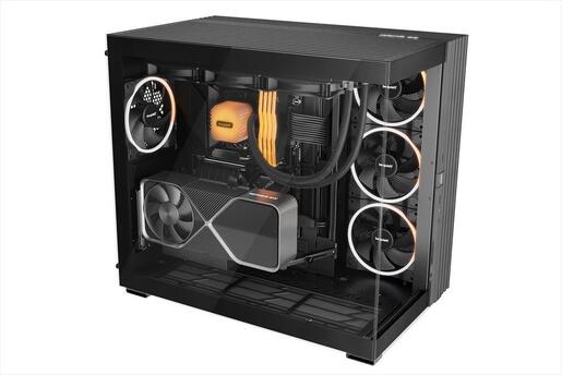 CASE BE QUIET! E-ATX Mid-Tower Light Base 900 DX, w/2x Tempered glass, ARGB LED strips and 2 hubs, inverted layout, Black BGW69
