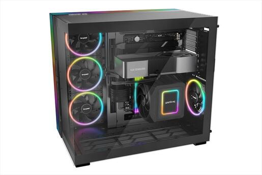 CASE BE QUIET! E-ATX Mid-Tower Light Base 900 DX, w/2x Tempered glass, ARGB LED strips and 2 hubs, inverted layout, Black BGW69