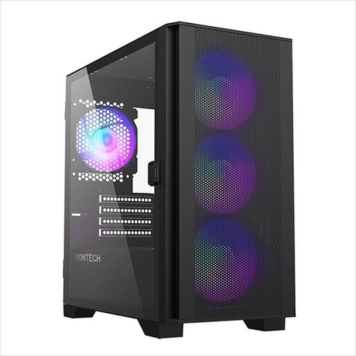 CASE MONTECH mATX AIR 100 ARGB w/ Tempered glass, 4x120mm ARGB fans, Black