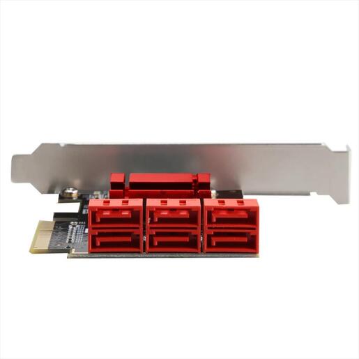 CONVERTOR PCI-E TO SATA3 X6 PORT, TXB113, Chipset: SM1166,LP
