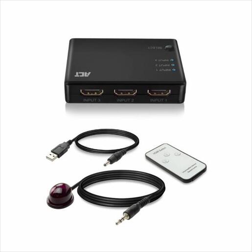 CONVERTOR SPLITTER ACT 4K HDMI (F) TO 2xHDMI (F) w/Remote AC7845