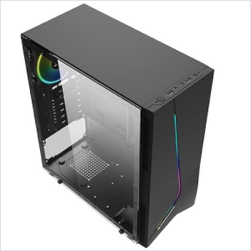 CASE XIGMATEK ATX mid-Tower EROS w/Tempered glass , Rainbow LED Front Panel, 1x120mm LED RGB fan, w/o OD DVD slot, EN43378
