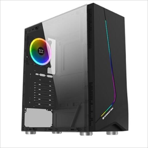 CASE XIGMATEK ATX mid-Tower EROS w/Tempered glass , Rainbow LED Front Panel, 1x120mm LED RGB fan, w/o OD DVD slot, EN43378