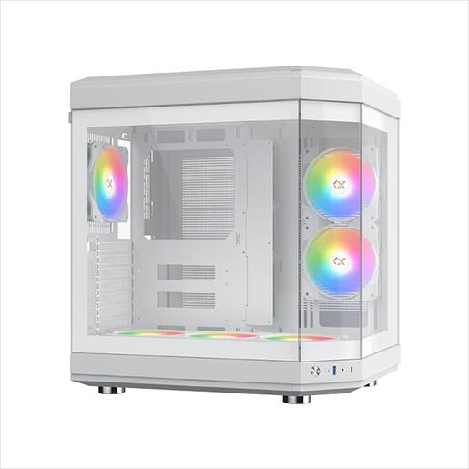 CASE XIGMATEK ATX mid-Tower CUBI ARCTIC WHITE w/3xTG, 6x120mm Z20A  Arctic ARGB Galaxy II Fan Control Kit,USB type C, EN41983