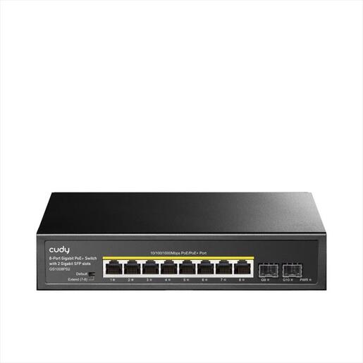NET Switch CUDY 8-port Gigabit POE 120W, 2x SFP, GS1008PS2