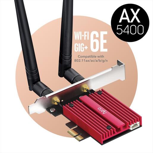 NET LAN WIRELESS PCI-E CUDY AX5400 Tri-Band WiFi 6/WiFi6E, BT 5.2, WE3000S