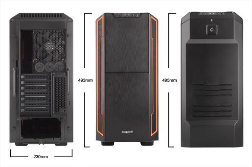 CASE BE QUIET! ATX Mid-Tower Silent Base 600, 1x120mm & 1x140mm Pure WIngs 2, Fan controller, w/WINDOW and OD DVD slot, Orange, BGW05