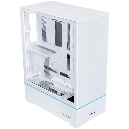 CASE LIAN LI ATX SUP01W WHITE, 3-side MESH, Small Tower w/ Tempered glass, dual ARGB STRIPS, PCIE 4.0 RISER, 3x 120mm PWM fans, USB 3.1 TYPE-C