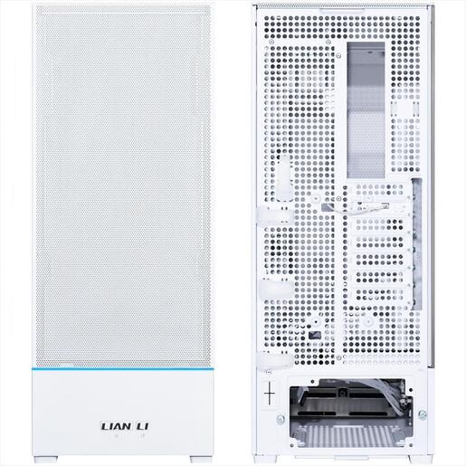 CASE LIAN LI ATX SUP01W WHITE, 3-side MESH, Small Tower w/ Tempered glass, dual ARGB STRIPS, PCIE 4.0 RISER, 3x 120mm PWM fans, USB 3.1 TYPE-C