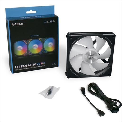 COOLERS CASE FAN 140mm LIAN LI UNI AL140 V2 ARGB PWM, Black, AL140V2-1B