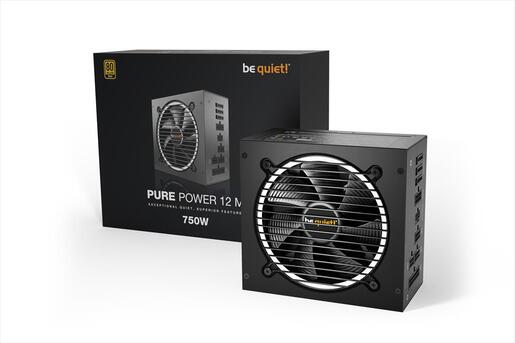 PSU 750W BE QUIET! PURE POWER 12 M w/PCIe 5.0, 80 Plus GOLD FULL MODULAR, BN343