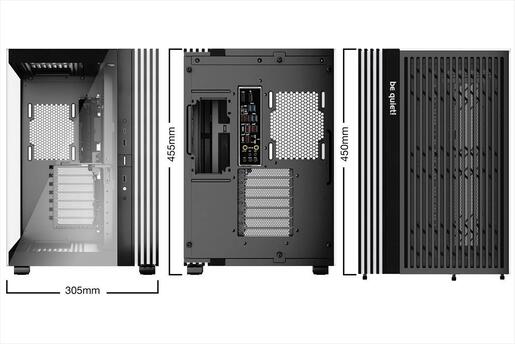 CASE BE QUIET! ATX Mid-Tower Light Base 600 DX, w/2x Tempered glass, ARGB LED strips and 2 hubs, inverted layout, Black BGW65