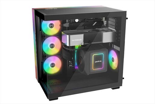 CASE BE QUIET! ATX Mid-Tower Light Base 600 DX, w/2x Tempered glass, ARGB LED strips and 2 hubs, inverted layout, Black BGW65