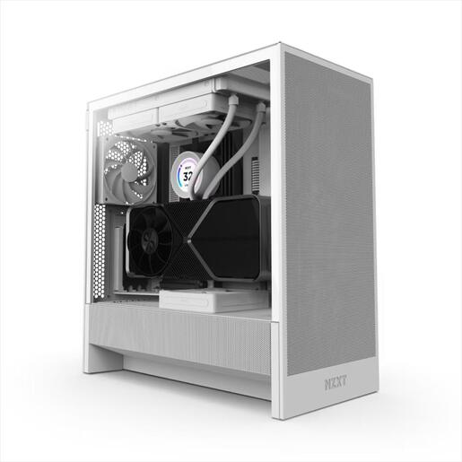 CASE NZXT E-ATX Mid-Tower H5 FLOW (2024) w/Mesh Front & top MESH 2xF120Q, USB 3.2 type-C, 1xUSB 3.2 type A, Matte White CC-H52FW-01