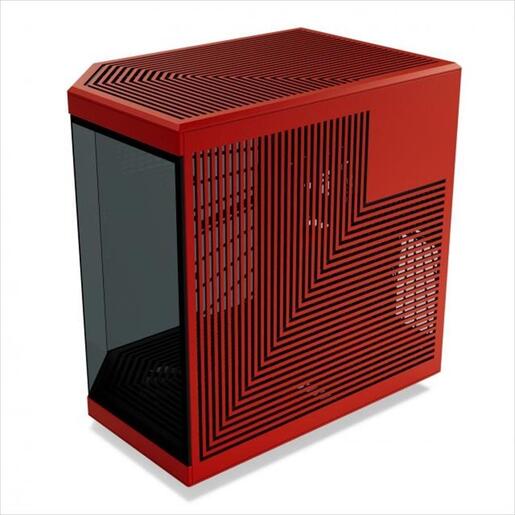 CASE HYTE E-ATX Mid-Tower Y70, x2 Tempered glass, w/riser 4.0 cable, USB 3.2 Type C, Black/Red, CS-HYTE-Y70-BR