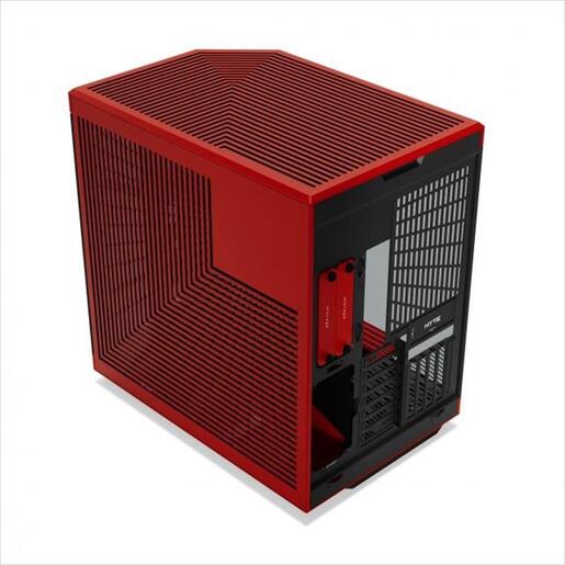 CASE HYTE E-ATX Mid-Tower Y70, x2 Tempered glass, w/riser 4.0 cable, USB 3.2 Type C, Black/Red, CS-HYTE-Y70-BR