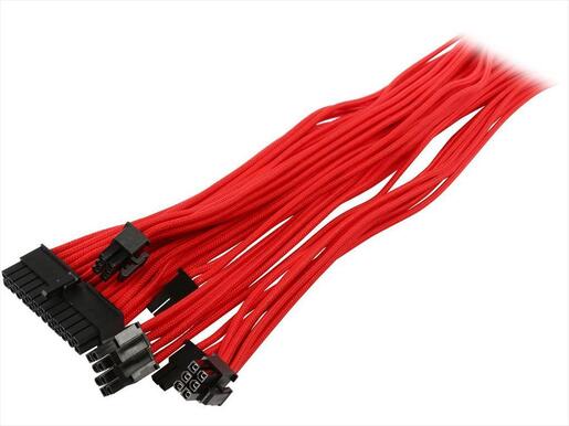 EXTENSION PSU KIT PHANTEX ATX 24-pin, CPU 4+4-pin, PCI-E 6+2-pin x2, 30cm w/cable clips RED, PH-CB-CMBO_RD