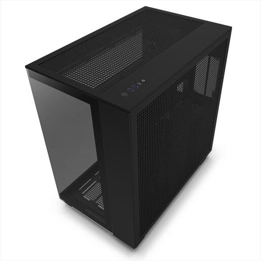 CASE NZXT ATX Mid-Tower H9 FLOW w/2xWINDOWS + Top MESH, 4x F120Q Quiet Airflow fans,USB-C 3.2, 2xUSB-A 3.2, Matte Black CM-H91FB-01