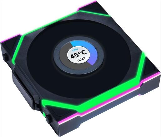 COOLERS CASE FAN 3x120mm LIAN LI UNI FAN SL w/ L-Wireless controller, LCD 120 Reverse Blade A-RGB PWM, Black, 12RSLLCD1W3B