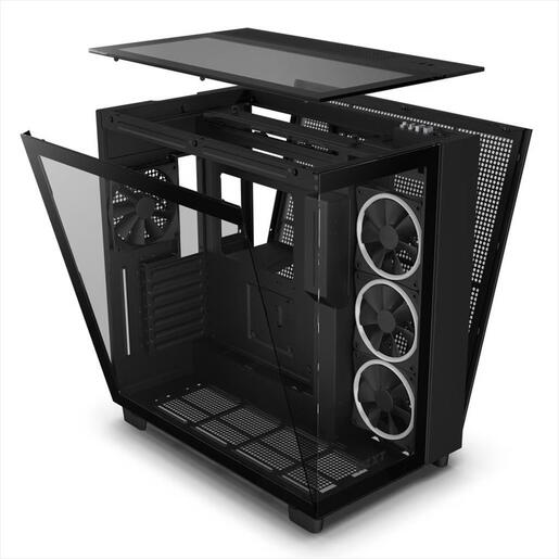 CASE NZXT ATX Mid-Tower H9 ELITE w/3xWINDOWS, 3x F120RGB Duo fans, 1xF120Q, Quiet Airflow fan,USB-C 3.2, 2xUSB-A 3.2, Matte Black CM-H91EB-01