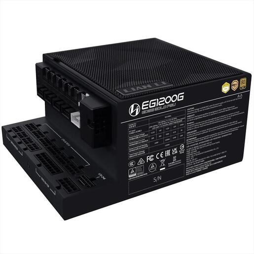 PSU 1200W LIAN LI EDGE EG1200G 80+ GOLD PCIe 5.1 (L-Shape, w/x4 USB 2.0 headers), FULL MODULAR Black