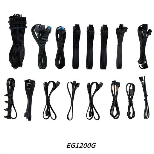 PSU 1200W LIAN LI EDGE EG1200G 80+ GOLD PCIe 5.1 (L-Shape, w/x4 USB 2.0 headers), FULL MODULAR Black