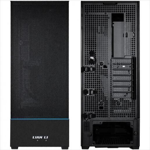 CASE LIAN LI ATX SUP01X BLACK, 3-side MESH, Small Tower w/ Tempered glass, dual ARGB STRIPS, PCIE 4.0 RISER, 3x 120mm PWM fans, USB 3.1 TYPE-C