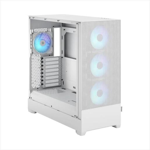 CASE FRACTAL DESIGN E-ATX Mid-Tower Pop XL Air RGB White, 4x120mm Aspect 12 RGB, w/WINDOW, Front Mesh, FD-C-POR1X-01